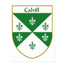 Manteau de Cahill des bras/de crête de famille Carte Postale
