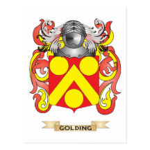 Manteau de Golding des bras (crête de famille) Carte Postale