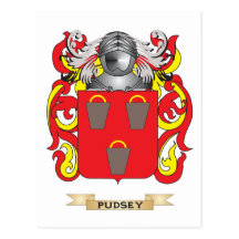 Manteau de Pudsey des bras (crête de famille) Cartes Postales