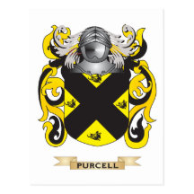 Manteau de Purcell des bras (crête de famille) Cartes Postales