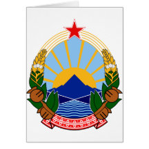 Manteau de symbole héraldique officiel de Macédoin Cartes De Vœux