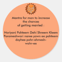 Mantra to increase the chances of getting married round stickers