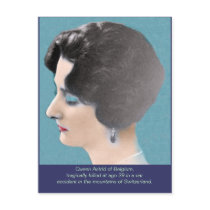 Manually handcolored Queen Astrid of Belgium