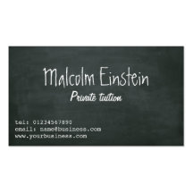 Manuscrit de tableau noir de tuteur privé cartes de visite professionnelles