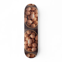 Many eggs in basket skate board deck