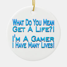 Many Lives Gamer Christmas Ornaments