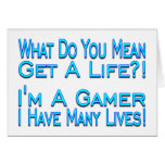 Many Lives Gamer Greeting Cards