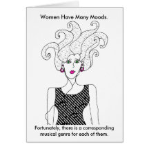 Many Moods, Many Genres Music Lover Birthday Card