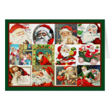 Many Vintage Santas - Christmas Card