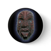 Maori Carved Mask - Button