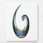 Maori Fish Hook - Chrome Mouse Pad