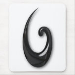 Maori-Fish Hook-obsidian Mouse Pad
