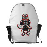 Maori Mask Rugby Player Running With Ball Fending Messenger Bag