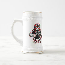 Maori Mask Rugby Player Running With Ball Fending Mugs