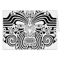 Maori Tattoo - Black and White Greeting Cards