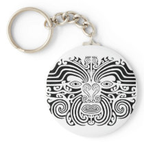 Maori Tattoo - Black and White Key Chain