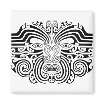 Maori Tattoo - Black and White Refrigerator Magnet