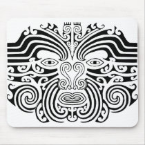 Maori Tattoo - Black and White Mousepads