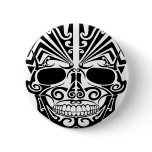 Maori Tattoo Mask Skull buttons