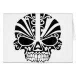 Maori Tattoo Mask Skull Card