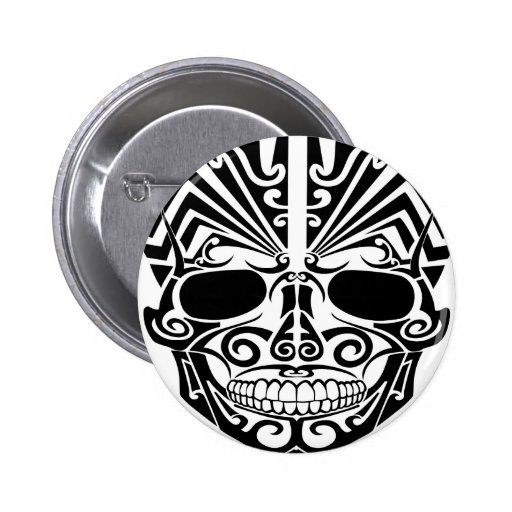 Maori Tattoo Mask Skull Pins