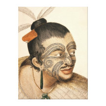 Maori Warrior about 1784 Stretched Canvas Prints