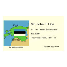 Map and Flag of Estonia Business Card Template