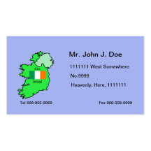 Map and Flag of Ireland Business Card Template