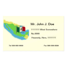 Map and Flag of Mexico Business Card Template