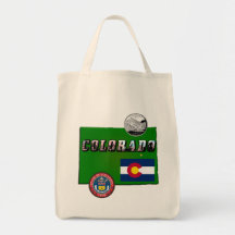 Map and Picture Text of Colorado Tote Bag