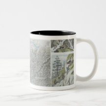 Map and Vignettes of Swiss Alps Coffee Mugs