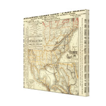 Map Atlantic Coast Line Gallery Wrapped Canvas