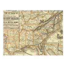 Map Atlantic Coast Line Postcard