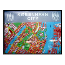 map copenhagen post card