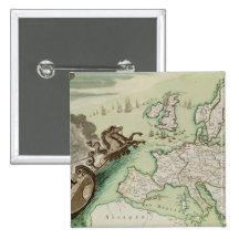 Map illustrating the Naval Attack on England Pinback Buttons