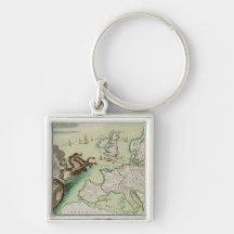 Map illustrating the Naval Attack on England Keychain
