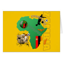 Map of Africa Zambian flag Zambia Champions 2012 Cards