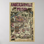 Map of Andersonville Prison Civil War posters