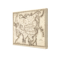 Map of Asia 2 Stretched Canvas Print