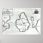 Map of Atlantis, from 'Mundus Subterraneus' Posters
