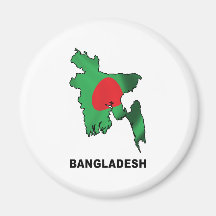 Map Of Bangladesh Refrigerator Magnets