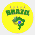 Map of Brazil Soccer Ball Brazil Brazilian flag Stickers