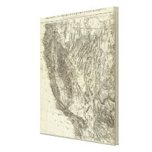 Map of California and Nevada Gallery Wrapped Canvas