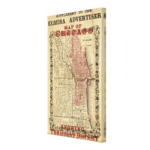 Map Of Chicago Showing The Burnt District Stretched Canvas Prints