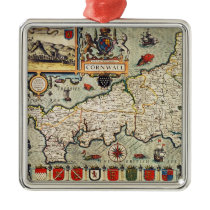 Map of Cornwall Christmas Ornament
