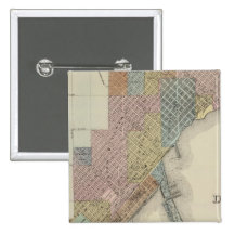 Map of Duluth, St. Louis County, Minnesota Pinback Buttons