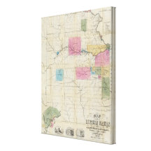 Map of Eastern Kansas Canvas Prints