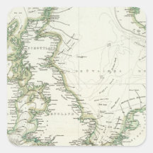 Map of German Seas Stickers