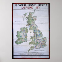Map of Great Britain - Defend It Poster