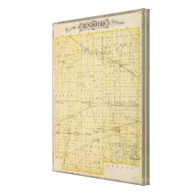 Map of Hendricks County Gallery Wrapped Canvas